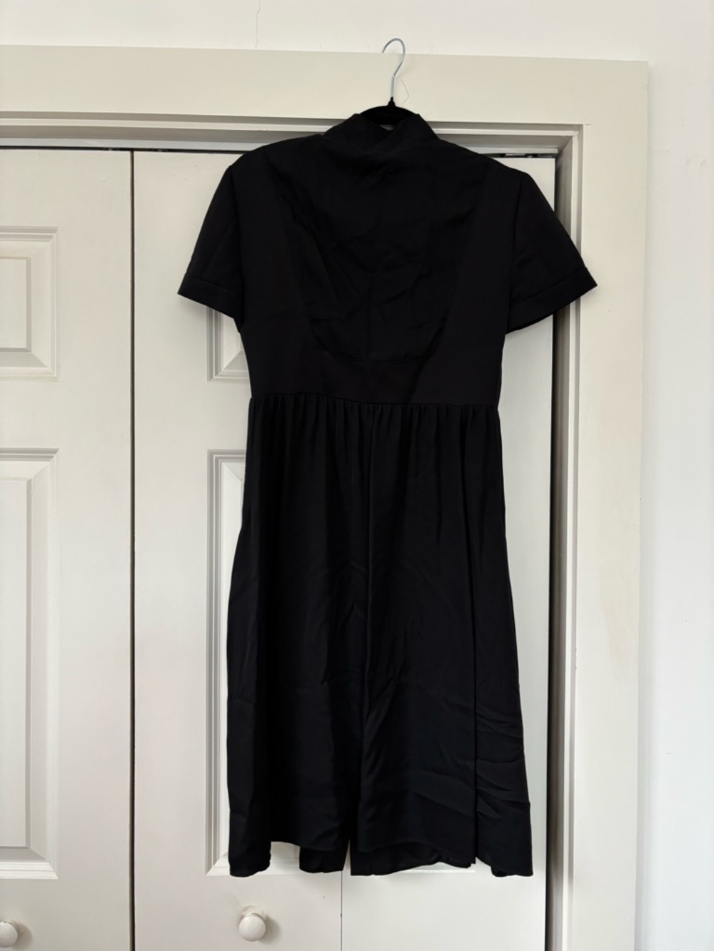 Narciso Rodriguez Black Short-Sleeve Midi Dress - Picture 2 of 5